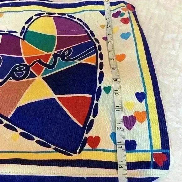 Giant Brighton Tote Shopper’s Canvas Bag Love Themed Hearts Gift New NWT - Picture 5 of 15